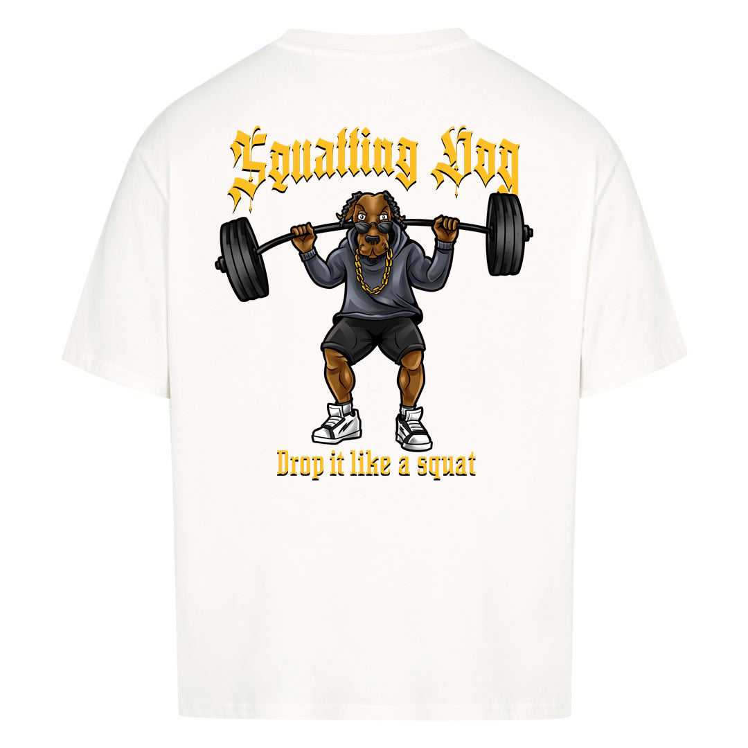 Squatting dog (Backprint) Oversized Shirt