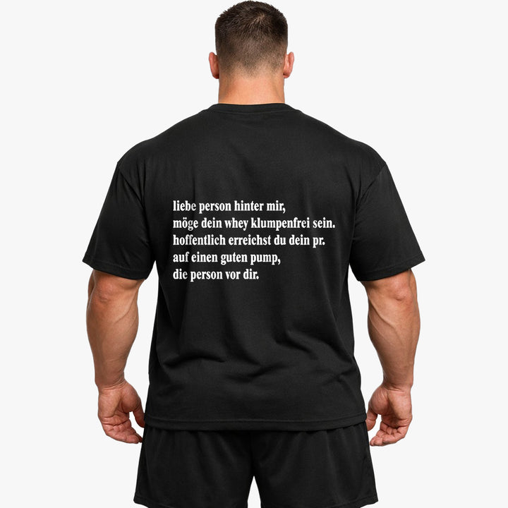 liebe person hinter mir (Backprint) Oversized Shirt