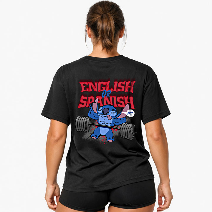 English or spanish Oversized (Backprint) Shirt