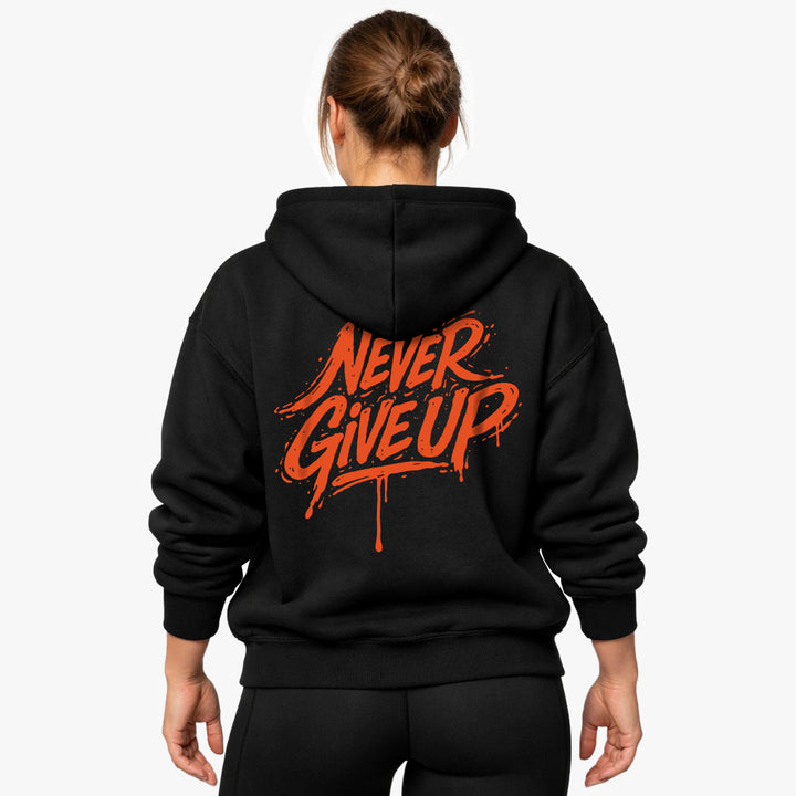 Never Give Up (Backprint) Oversized Hoodie